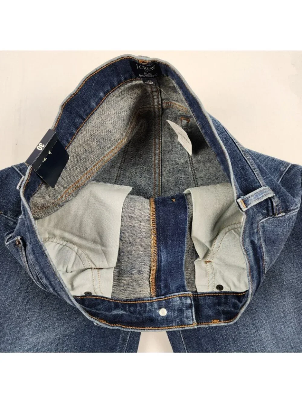 J Crew Jeans Womens 30x28 Blue Slim Boyfriend Denim Pants All Day Stretch NWT